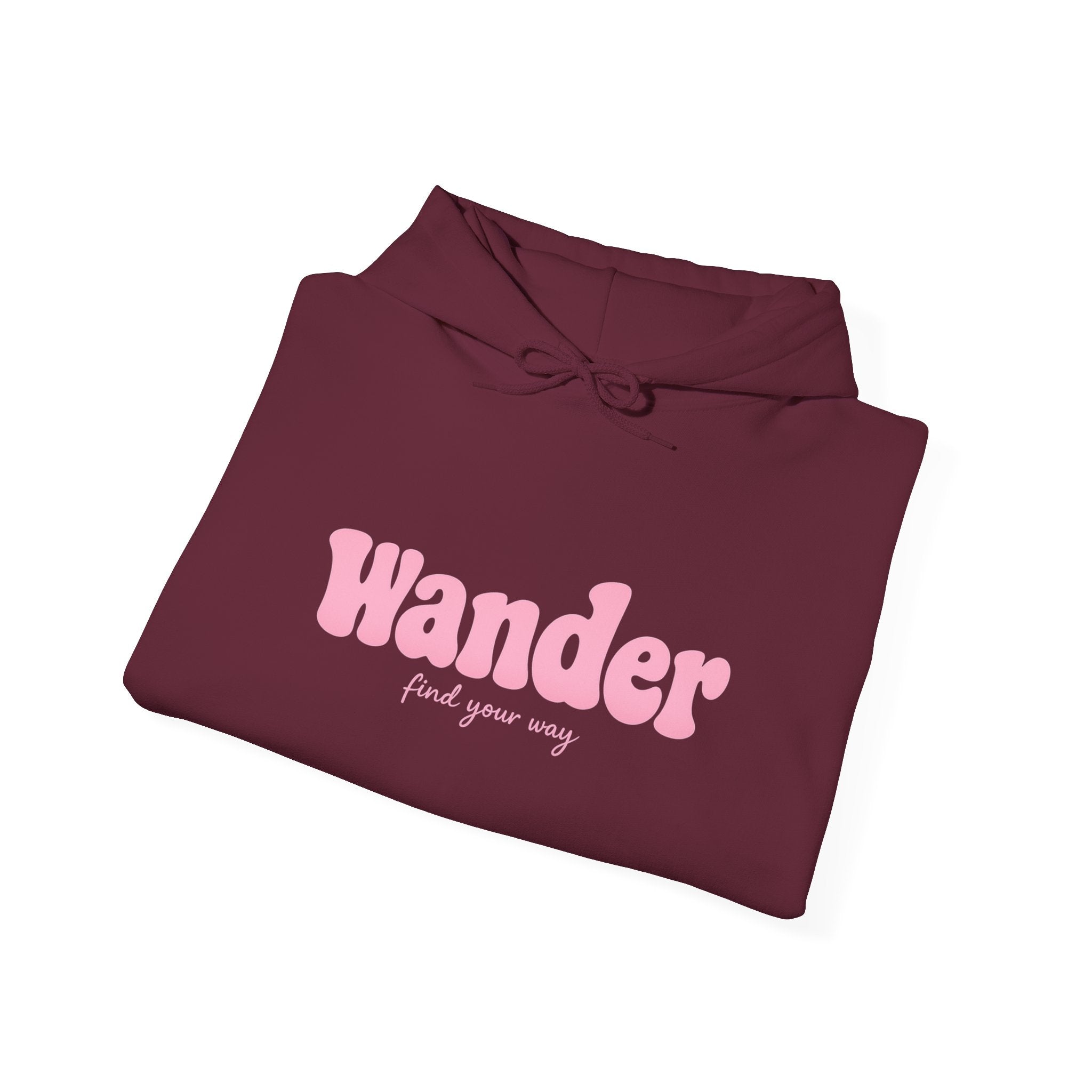 Wander Pink Hoodie — Cozy Travel-Inspired Graphic Sweatshirt