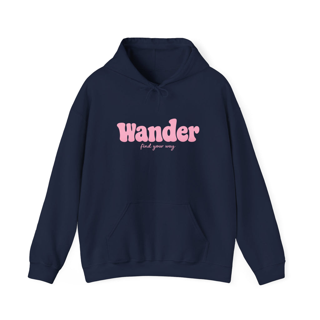 Wander Pink Hoodie — Cozy Travel-Inspired Graphic Sweatshirt