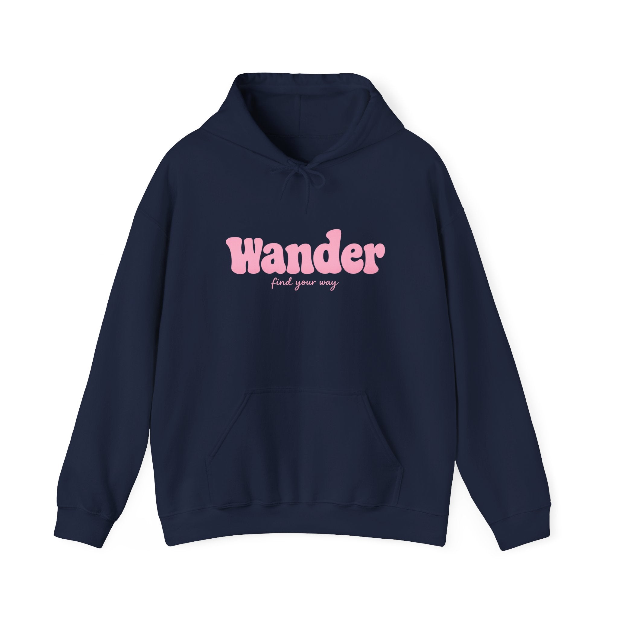 Wander Pink Hoodie — Cozy Travel-Inspired Graphic Sweatshirt