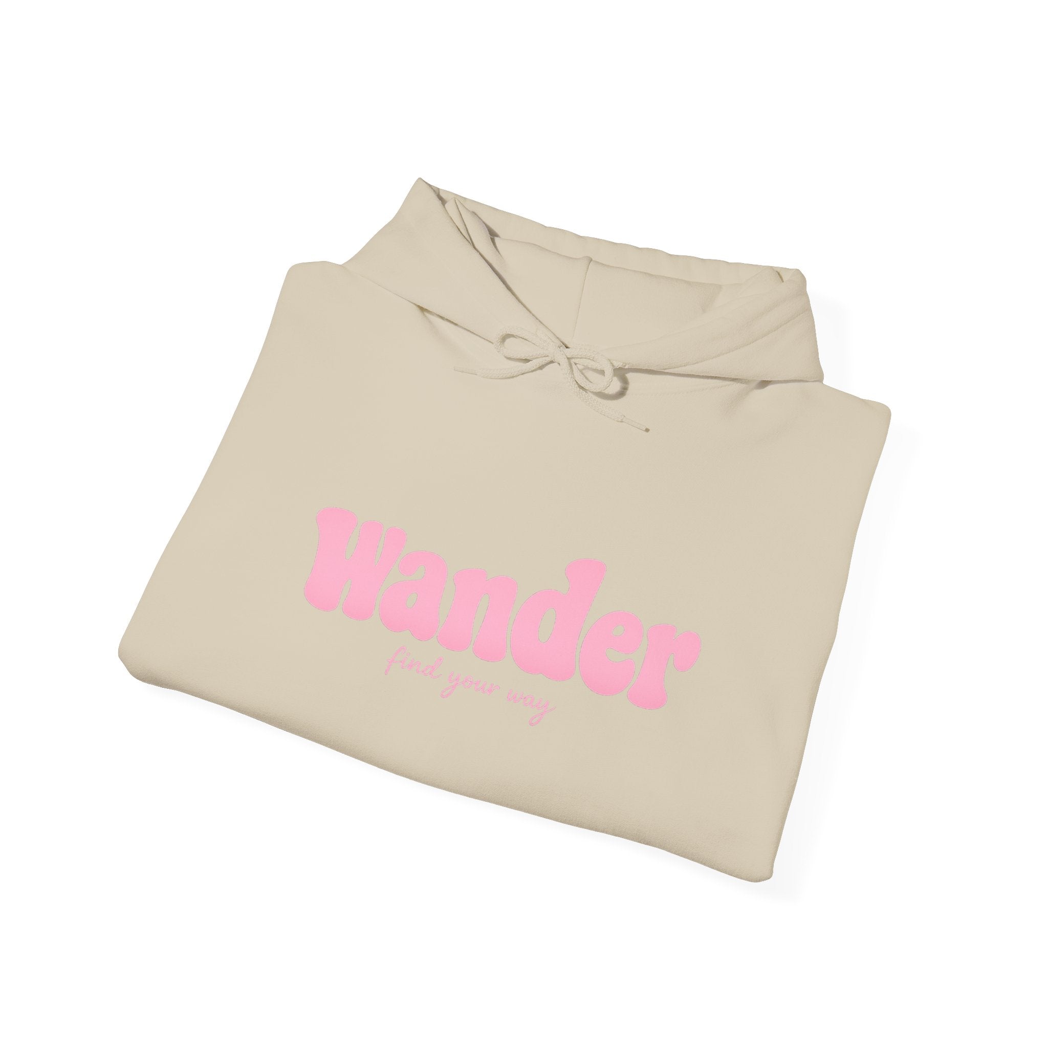 Wander Pink Hoodie — Cozy Travel-Inspired Graphic Sweatshirt