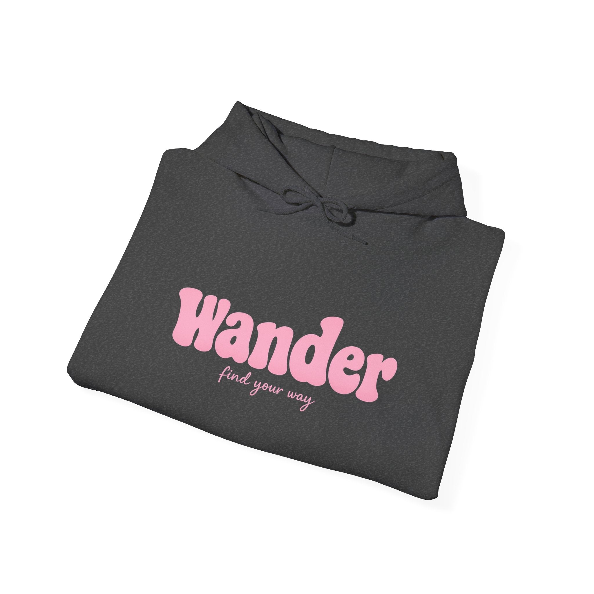 Wander Pink Hoodie — Cozy Travel-Inspired Graphic Sweatshirt