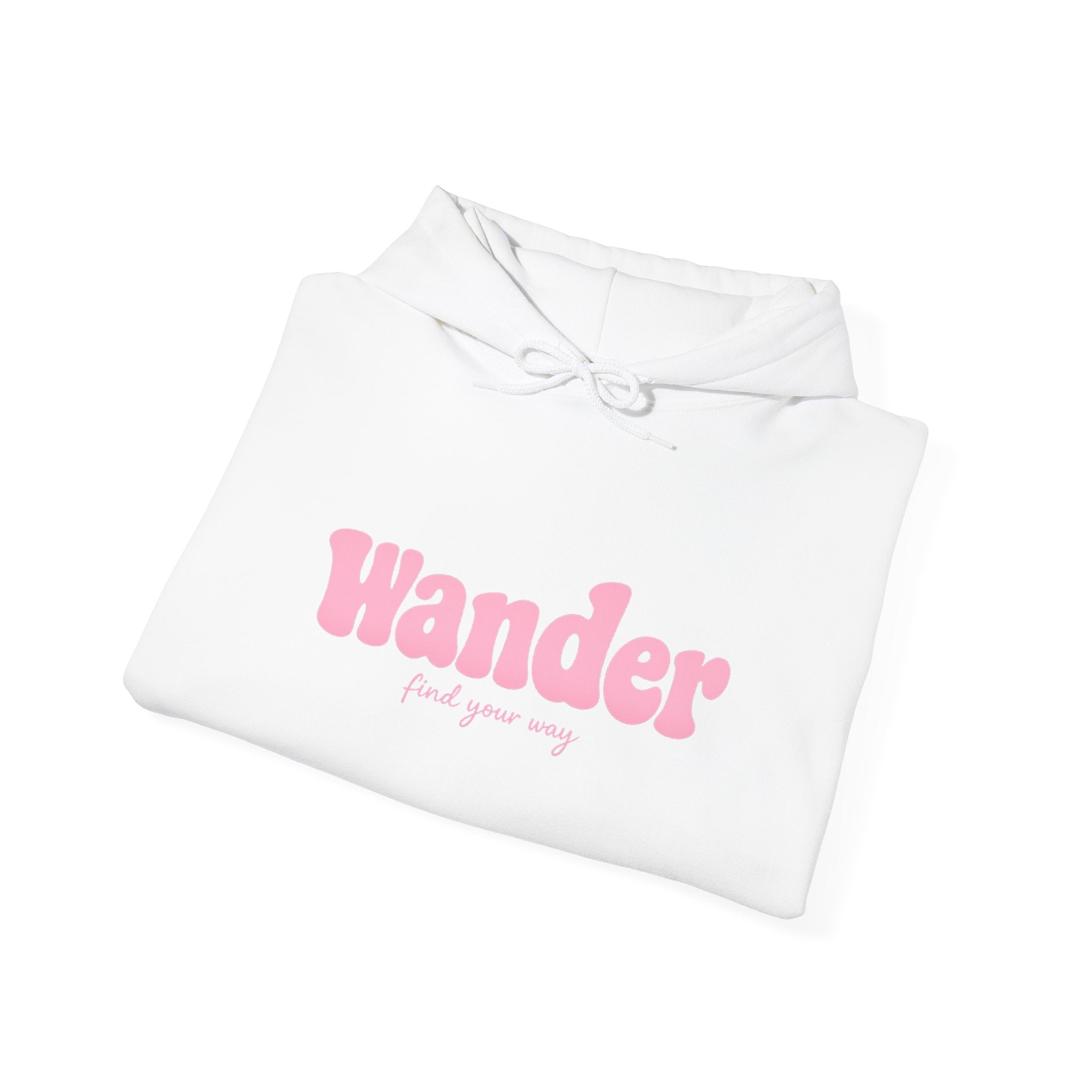 Wander Pink Hoodie — Cozy Travel-Inspired Graphic Sweatshirt