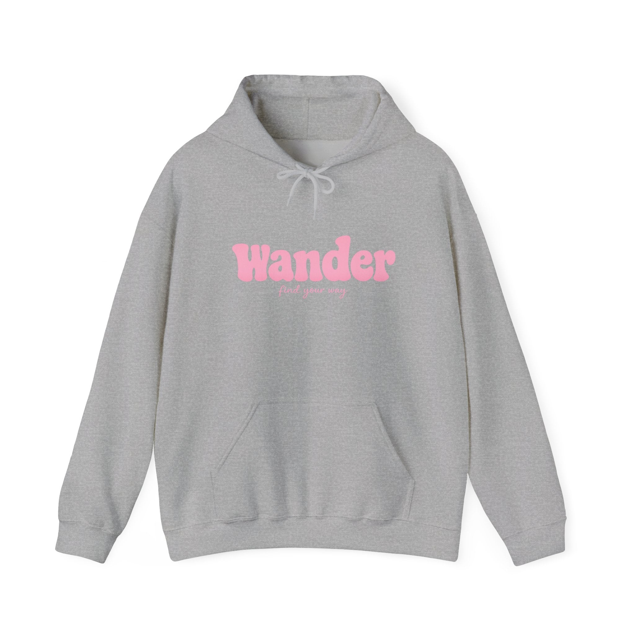 Wander Pink Hoodie — Cozy Travel-Inspired Graphic Sweatshirt