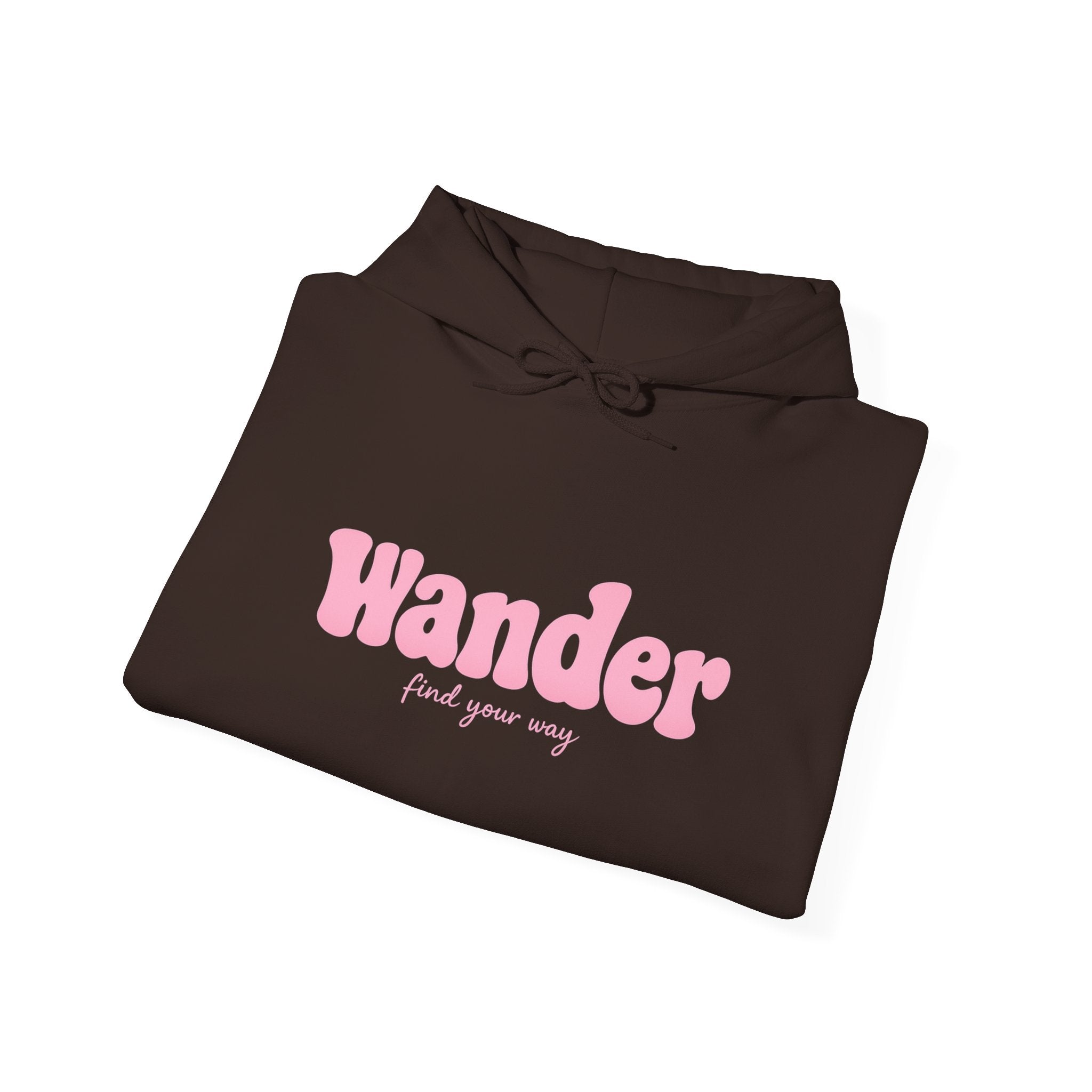 Wander Pink Hoodie — Cozy Travel-Inspired Graphic Sweatshirt