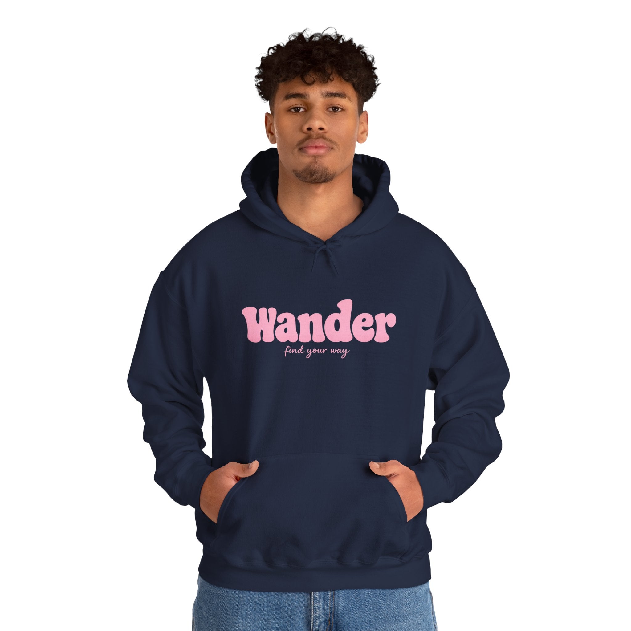Wander Pink Hoodie — Cozy Travel-Inspired Graphic Sweatshirt