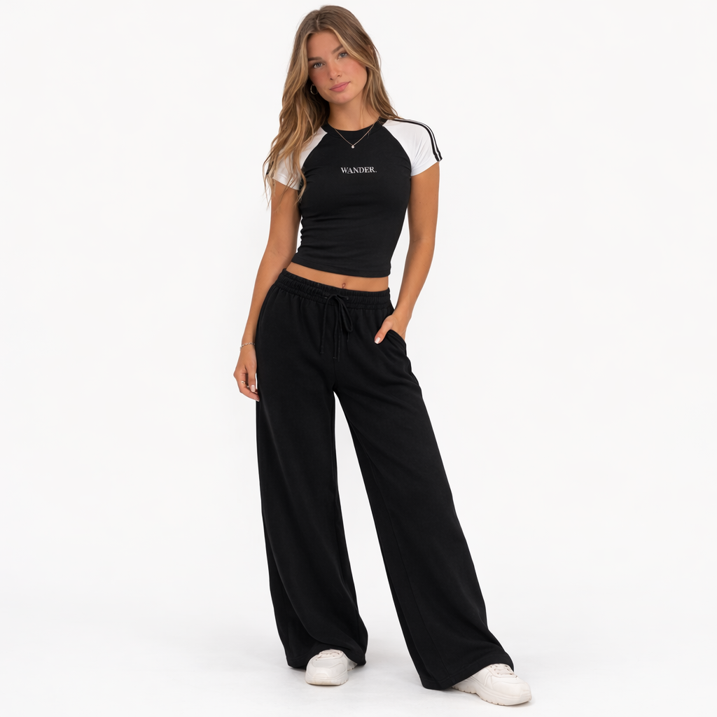 Contrast Stripes Bodycon Raglan  Sleeve T-Shirt