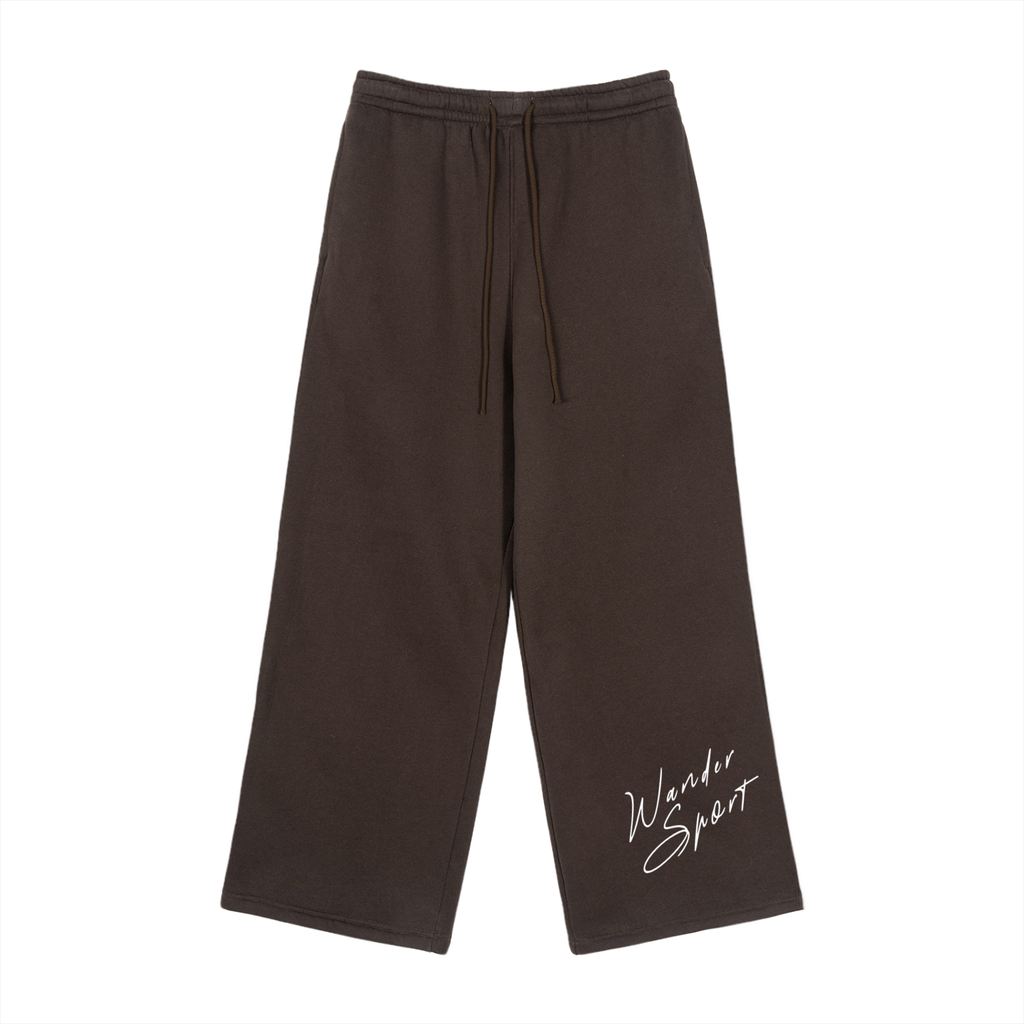 Fleece Drawstring Straight-Leg Sweatpants